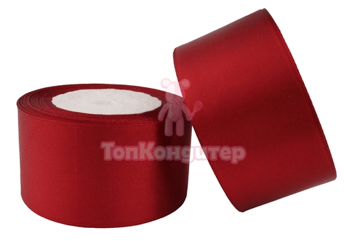 Лента атласная 5 см Бордовый 23 м