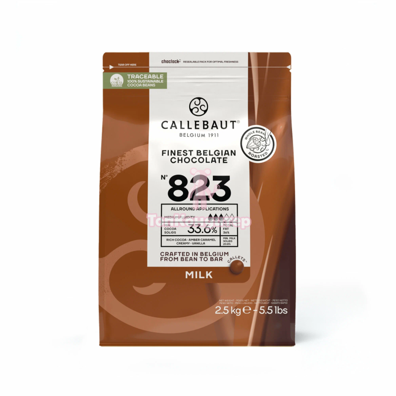 Шоколад молочный Callebaut в галлетах 33,6% 823 2,5 кг