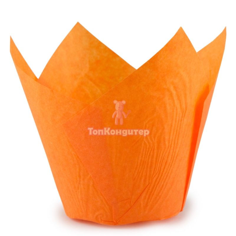 Форма бумажная "Тюльпан" 5 х 8 см, оранжевая 50 шт