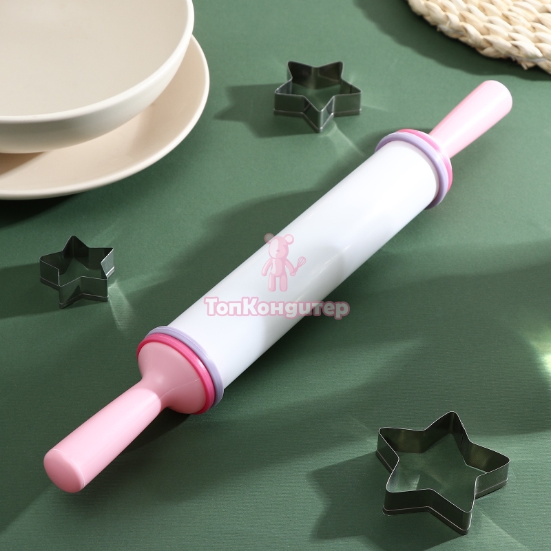 Скалка с ограничителями кондитерская 35,5 см*4,5 см