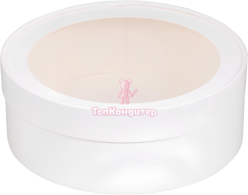 Коробка для зефира 20 см*7 см круглая, белая