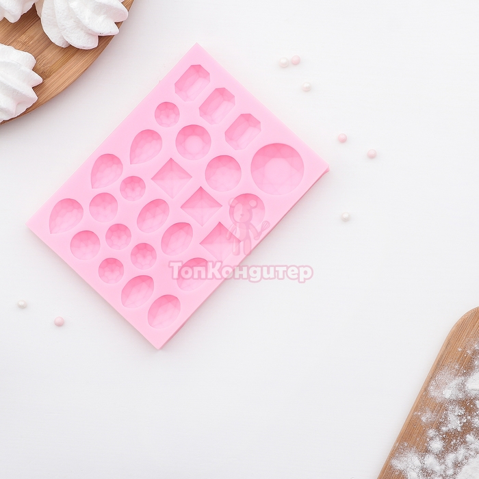 Молд силиконовый 13,4х9,8х1,1 см "Драгоценные камни"