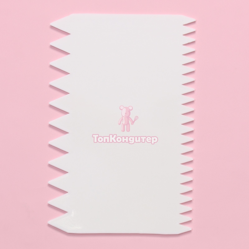 Шпатель кондитерский Доляна «Зубчики», 11×7 см, цвет белый