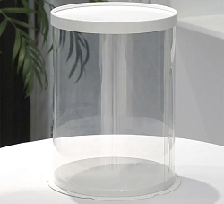 Коробка для торта "Тубус PET" 30 см*35 см белый