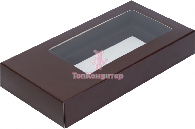 Коробка под дубайский шоколад с окном 15,5 см*7,5 см*2,5 см (Шоколад)