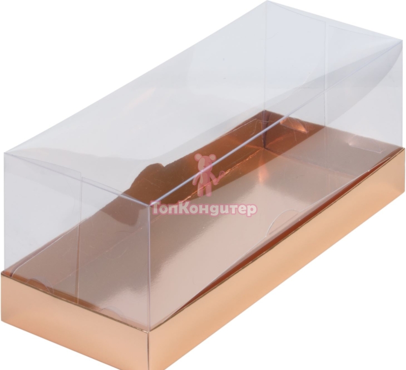 Коробка под рулет 30 см *12 см *12 см Золото с пластиковой крышкой