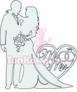 Топпер "Mr&Mrs", 36001171-с 13*15 см