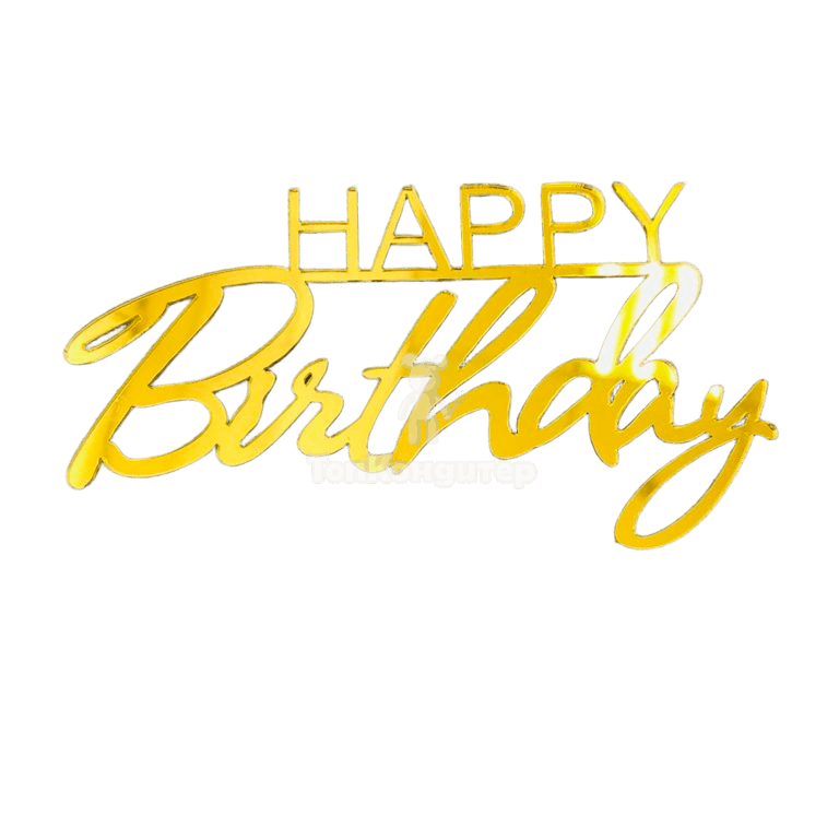 Топпер акрил "Happy Birthday" без ножки, 36001051-з