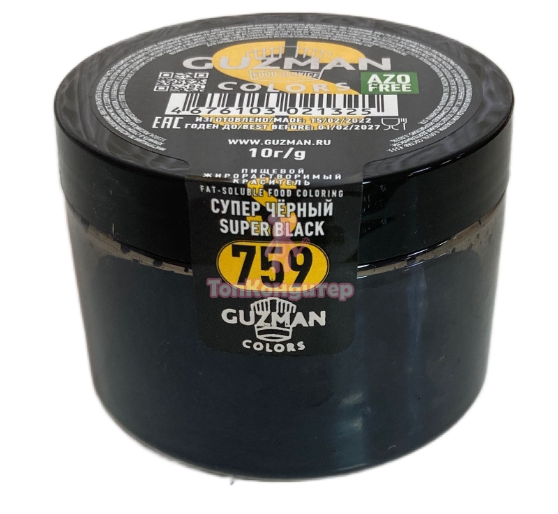 Краситель сухой жирорастворимый №759 Черный "GUZMAN" 10 гр