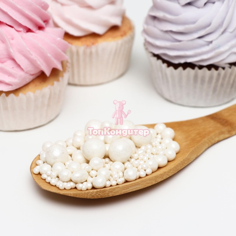 Драже «Жемчуг» зёрна риса в цветной кондитерской глазури белоснежные (микс), 50 г