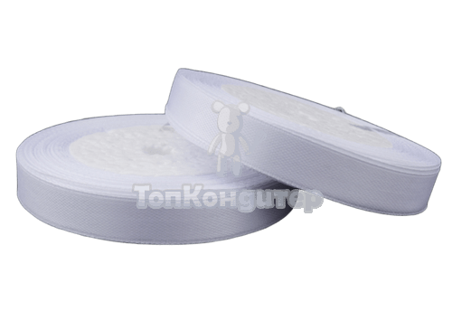 Лента атласная 1,2 см Белый 23 м