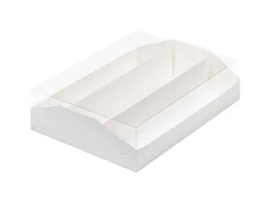 Коробка для макарон 21 см*16,5 см*5,5 см с пластиковой крышкой и ложементом