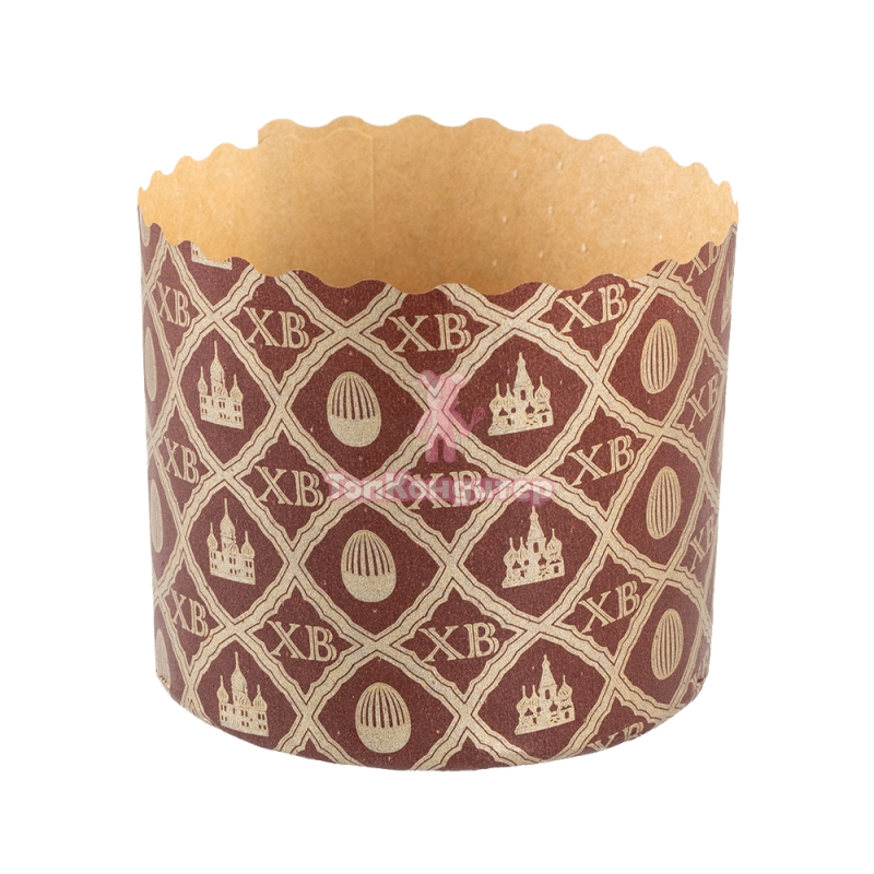 Форма бумажная для кулича "ХВ КОРИЧНЕВАЯ" d= 7 см x h= 7 см